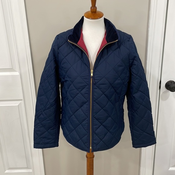 J. Crew Factory Diamond Quilted Puffer Coat in Navy - Picture 2 of 7
